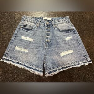 KanCan Light Blue Distressed Jean Shorts